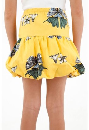 Falda Amarilla Tipo Globo Para Niña