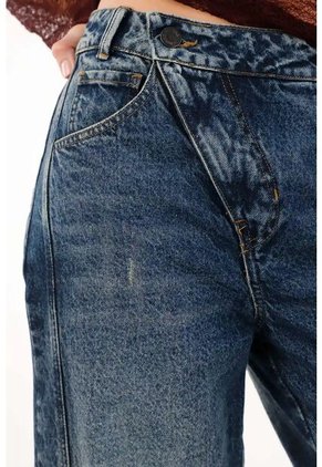 Tennis Jean Horseshoe Tiro Bajo Con Rotos Azul Para Mujer