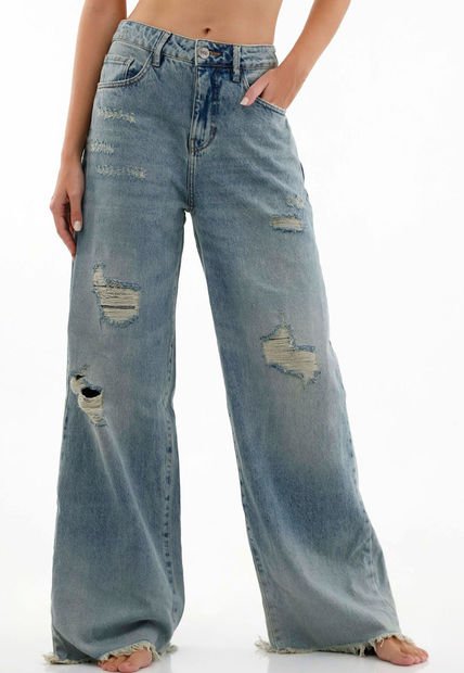 Jean Moda Azul Cinco Bolsillos Para Mujer