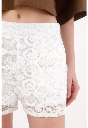 Tennis Short De Tela Con Textura Crudo Para Mujer