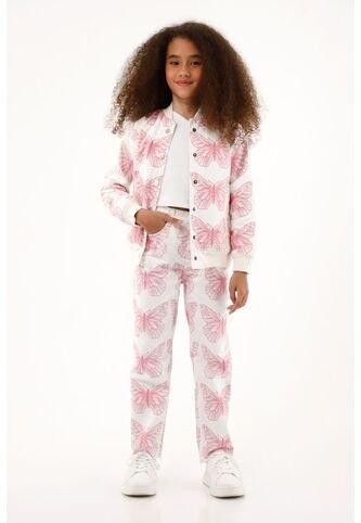 Jean Recto Con Estampado De Mariposas Para Niña Tennis