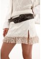 Tennis Falda Corta Con Flecos Crudo Para Mujer de Tennis