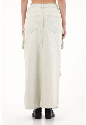 Tennis Falda Larga Con Bolsillos Cargo Tono Claro Para Mujer