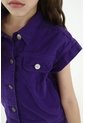 Chaleco Manga Corta Morado Para Niña de Tennis