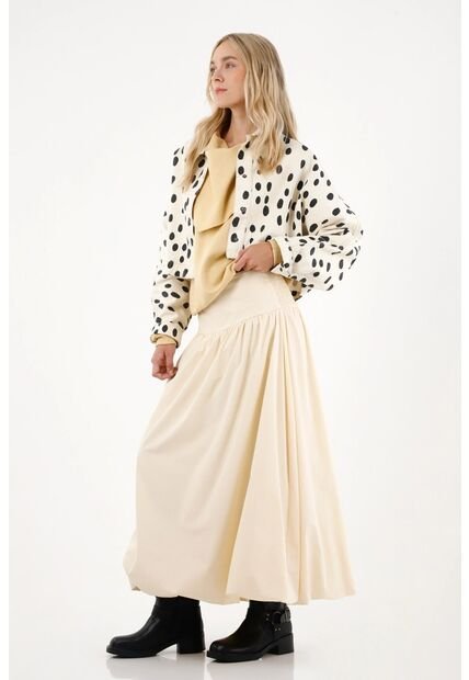 Tennis Falda Larga De Silueta Amplia Crudo Para Mujer