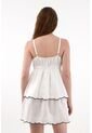 Tennis Vestido Corto Con Boleros Crudo Con Detalle Fruncido Para Mujer Con Acabado Suave de Tennis