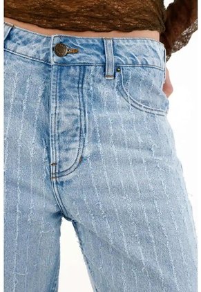 Tennis Jean Recto Con Diseño Láser Total Azul Para Mujer