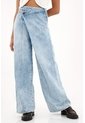 Tennis Jean Wide Leg Asimétrico De Tiro Bajo Para Mujer de Tennis