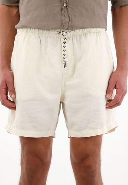 Bermuda Regular Fit Con Pretina Elástica Amarilla Para Hombre