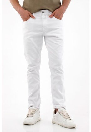 Tennis Pantalón Recto Cinco Bolsillos Blanco Para Hombre