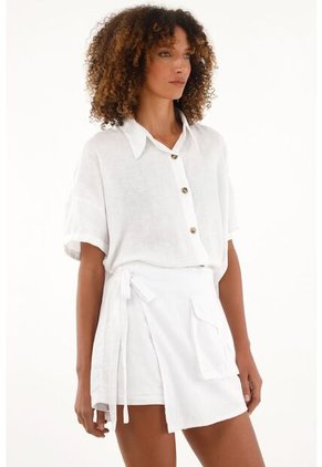 Tennis Falda Short Blanca De Apariencia Lino Para Mujer
