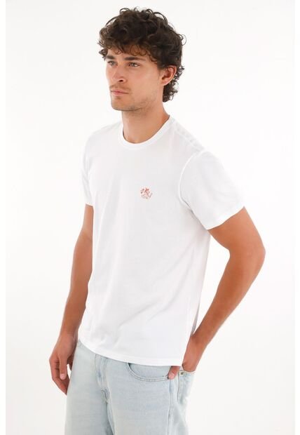 Tennis Camiseta Con Estampado En Espalda Blanca Con Acabado Liso Para Hombre