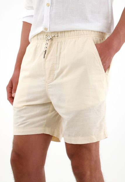 Bermuda Crudo Con Elástico En Cintura Para Hombre