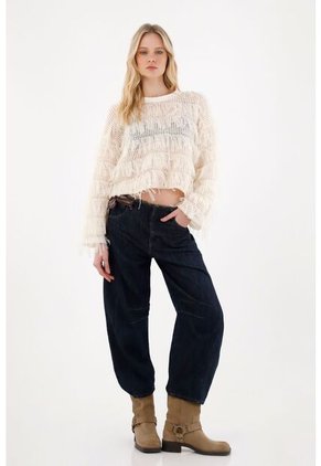 Tennis Buzo Con Detalles De Flecos Crudo Para Mujer