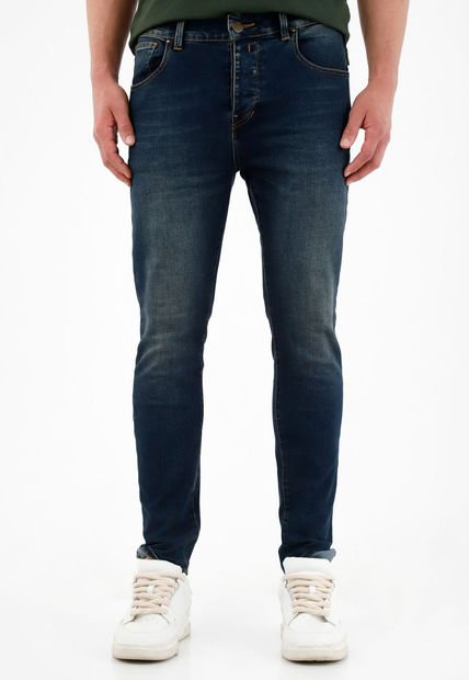 Jean Azul Super Skinny Con Iluminaciones Para Hombre