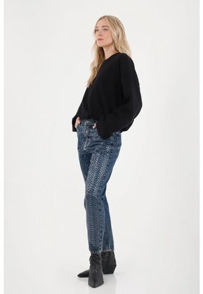 Tennis Jean Mom Tiro Bajo Con Foil Animal Print Para Mujer