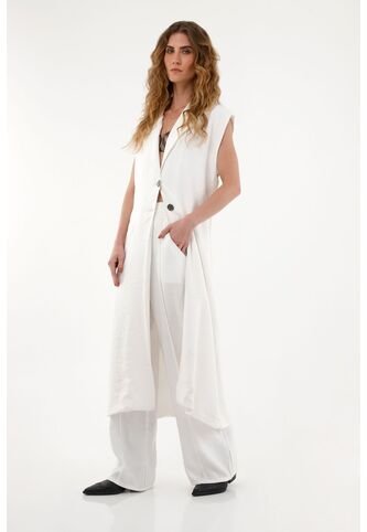 Tennis Kimono Largo Blanco Manga Sisa Para Mujer Tennis