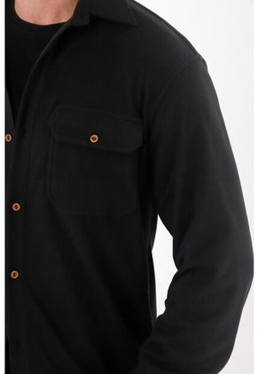 Tennis Camisa De Cuello Clásico Negra Para Hombre