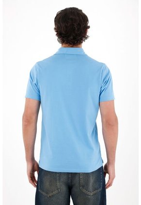 Tennis Polo Azul Con Raqueta Para Hombre