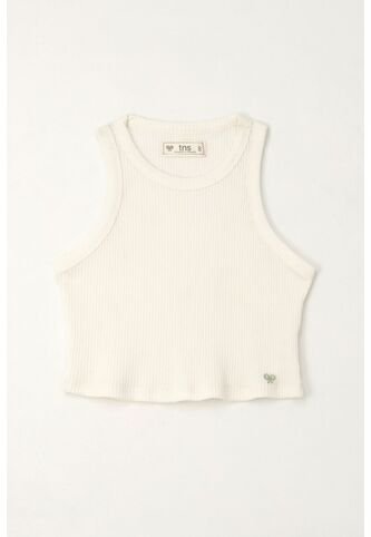 Camiseta Manga Sisa En Rib Crudo Para Niña Tennis