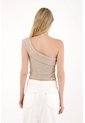 Tennis Camiseta Tela Texturizada Crudo Con Cuello Definido Para Mujer de Tennis