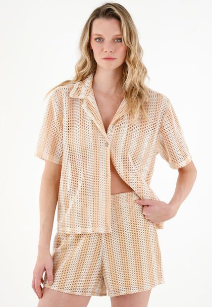 Bermuda Tejida Crudo Para Mujer