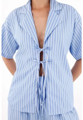 Tennis Set De Pijama Con Pantalón A Rayas Para Mujer