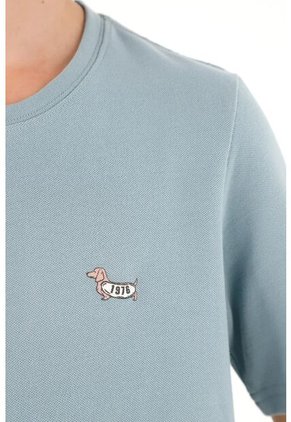 Camiseta Básica Gris Con Estampado Divertido Para Niño