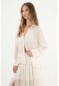 Tennis Camisa Manga Larga Con Transparencia Crudo Para Mujer de Tennis