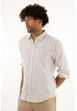 Camisa Café A Rayas Manga Larga Para Hombre de Tennis