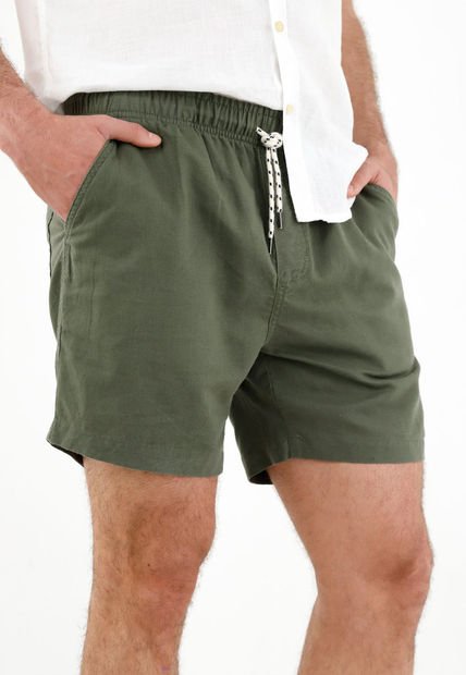 Bermuda Verde Con Pretina Elástica Para Hombre