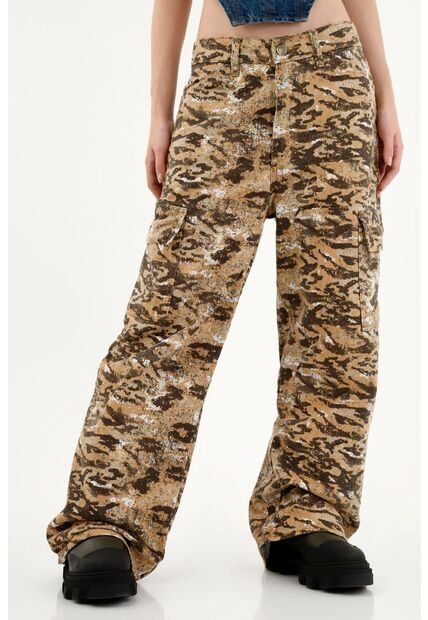 Pantalón Tipo Cargo Camuflado Para Mujer