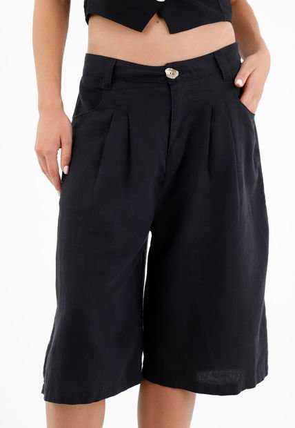 Bermuda Negra Larga Para Mujer