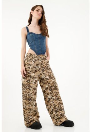 Pantalón Tipo Cargo Camuflado Para Mujer