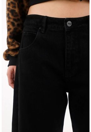 Tennis Jean Slouchy Black Denim Para Mujer