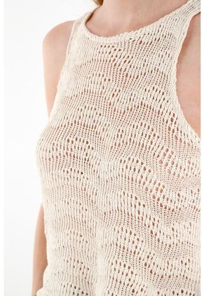 Tennis Camiseta Crudo De Tejido Abierto Para Mujer