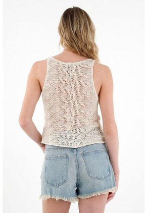 Tennis Camiseta Crudo De Tejido Abierto Para Mujer