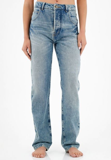 Jean Azul Cinco Bolsillos Para Mujer