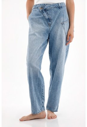 Tennis Jean Slouchy Tiro Bajo Con Jota Asimétrica Para Mujer