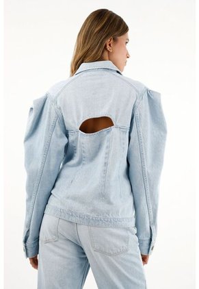 Tennis Chaqueta Azul Con Cortes En Punta Para Mujer