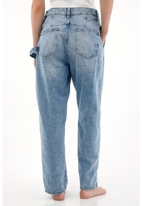 Tennis Jean Slouchy Tiro Bajo Con Jota Asimétrica Para Mujer