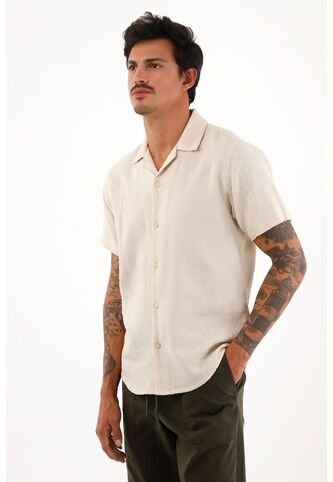 Tennis Camisa Resort Con Tela Texturizada Crudo Para Hombre Tennis