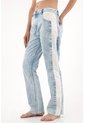 Tennis Jean Recto Tiro Medio Diseño Bicolor Para Mujer de Tennis