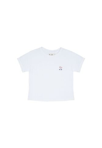 Camiseta Blanca Con Bordado Decorativo Para Niña Tennis