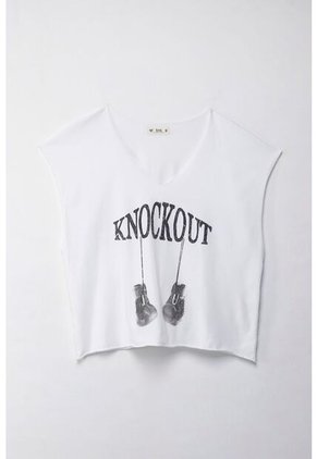 Tennis Camiseta Boxy Fit Con Estampado Blanca Para Mujer