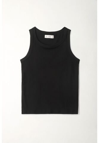 Tennis Camiseta Negra Manga Sisa Para Mujer Tennis