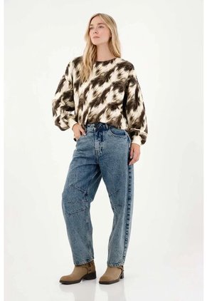 Tennis Buzo Estampado Silueta Oversize Para Mujer