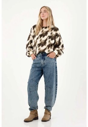 Tennis Buzo Estampado Silueta Oversize Para Mujer