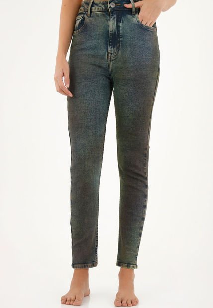 Jean Azul Con Efecto Tornasol Para Mujer