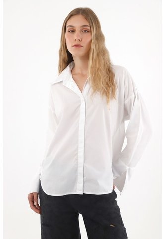 Tennis Camisa Manga Larga Oversized Blanca Para Mujer Tennis